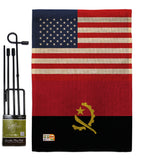 Angola US Friendship - Nationality Flags of the World Vertical Impressions Decorative Flags HG140276 Made In USA