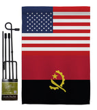 Angola US Friendship - Nationality Flags of the World Vertical Impressions Decorative Flags HG140276 Made In USA