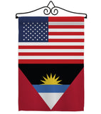 Antigua & Barbuda US Friendship - Nationality Flags of the World Vertical Impressions Decorative Flags HG140278 Made In USA