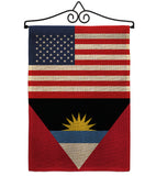 Antigua & Barbuda US Friendship - Nationality Flags of the World Vertical Impressions Decorative Flags HG140278 Made In USA