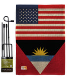 Antigua & Barbuda US Friendship - Nationality Flags of the World Vertical Impressions Decorative Flags HG140278 Made In USA