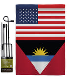 Antigua & Barbuda US Friendship - Nationality Flags of the World Vertical Impressions Decorative Flags HG140278 Made In USA