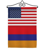 Armenia US Friendship - Nationality Flags of the World Vertical Impressions Decorative Flags HG140282 Made In USA