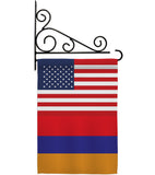 Armenia US Friendship - Nationality Flags of the World Vertical Impressions Decorative Flags HG140282 Made In USA