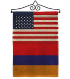 Armenia US Friendship - Nationality Flags of the World Vertical Impressions Decorative Flags HG140282 Made In USA