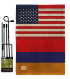 Armenia US Friendship - Nationality Flags of the World Vertical Impressions Decorative Flags HG140282 Made In USA