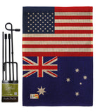 Australia US Friendship - Nationality Flags of the World Vertical Impressions Decorative Flags HG140284 Made In USA