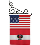 Austria w/Eagle US Friendship - Nationality Flags of the World Vertical Impressions Decorative Flags HG140285 Made In USA