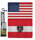 Austria w/Eagle US Friendship - Nationality Flags of the World Vertical Impressions Decorative Flags HG140285 Made In USA