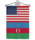 Azerbaijan US Friendship - Nationality Flags of the World Vertical Impressions Decorative Flags HG140287 Made In USA