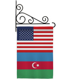 Azerbaijan US Friendship - Nationality Flags of the World Vertical Impressions Decorative Flags HG140287 Made In USA