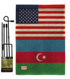 Azerbaijan US Friendship - Nationality Flags of the World Vertical Impressions Decorative Flags HG140287 Made In USA