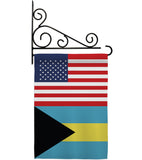 Bahamas US Friendship - Nationality Flags of the World Vertical Impressions Decorative Flags HG140289 Made In USA