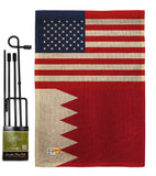 Bahrain US Friendship - Nationality Flags of the World Vertical Impressions Decorative Flags HG140290 Made In USA