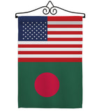 Bangladesh US Friendship - Nationality Flags of the World Vertical Impressions Decorative Flags HG140291 Made In USA