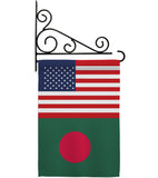 Bangladesh US Friendship - Nationality Flags of the World Vertical Impressions Decorative Flags HG140291 Made In USA