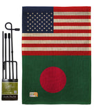 Bangladesh US Friendship - Nationality Flags of the World Vertical Impressions Decorative Flags HG140291 Made In USA