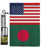 Bangladesh US Friendship - Nationality Flags of the World Vertical Impressions Decorative Flags HG140291 Made In USA