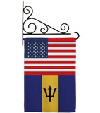 Barbados US Friendship - Nationality Flags of the World Vertical Impressions Decorative Flags HG140292 Made In USA