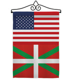 Basque Lands US Friendship - Nationality Flags of the World Vertical Impressions Decorative Flags HG140293 Made In USA