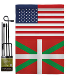 Basque Lands US Friendship - Nationality Flags of the World Vertical Impressions Decorative Flags HG140293 Made In USA