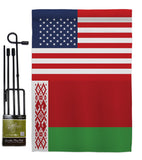 Belarus US Friendship - Nationality Flags of the World Vertical Impressions Decorative Flags HG140295 Made In USA