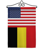 Belgium US Friendship - Nationality Flags of the World Vertical Impressions Decorative Flags HG140296 Made In USA