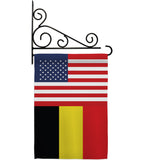 Belgium US Friendship - Nationality Flags of the World Vertical Impressions Decorative Flags HG140296 Made In USA