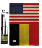 Belgium US Friendship - Nationality Flags of the World Vertical Impressions Decorative Flags HG140296 Made In USA