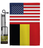 Belgium US Friendship - Nationality Flags of the World Vertical Impressions Decorative Flags HG140296 Made In USA