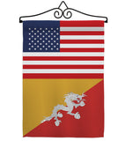 Bhutan US Friendship - Nationality Flags of the World Vertical Impressions Decorative Flags HG140300 Made In USA