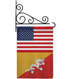 Bhutan US Friendship - Nationality Flags of the World Vertical Impressions Decorative Flags HG140300 Made In USA