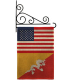 Bhutan US Friendship - Nationality Flags of the World Vertical Impressions Decorative Flags HG140300 Made In USA