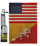 Bhutan US Friendship - Nationality Flags of the World Vertical Impressions Decorative Flags HG140300 Made In USA