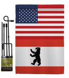 Berlin US Friendship - Nationality Flags of the World Vertical Impressions Decorative Flags HG140303 Made In USA