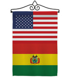 Bolivia US Friendship - Nationality Flags of the World Vertical Impressions Decorative Flags HG140308 Made In USA