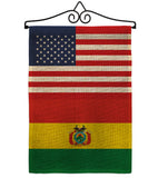 Bolivia US Friendship - Nationality Flags of the World Vertical Impressions Decorative Flags HG140308 Made In USA