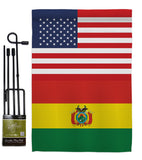 Bolivia US Friendship - Nationality Flags of the World Vertical Impressions Decorative Flags HG140308 Made In USA