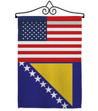 Bosnia-Herzegovina US Friendship - Nationality Flags of the World Vertical Impressions Decorative Flags HG140310 Made In USA