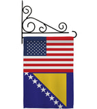 Bosnia-Herzegovina US Friendship - Nationality Flags of the World Vertical Impressions Decorative Flags HG140310 Made In USA