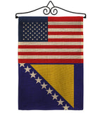 Bosnia-Herzegovina US Friendship - Nationality Flags of the World Vertical Impressions Decorative Flags HG140310 Made In USA