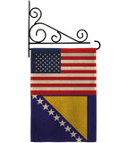 Bosnia-Herzegovina US Friendship - Nationality Flags of the World Vertical Impressions Decorative Flags HG140310 Made In USA