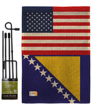 Bosnia-Herzegovina US Friendship - Nationality Flags of the World Vertical Impressions Decorative Flags HG140310 Made In USA