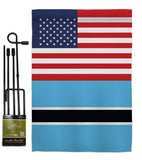 Botswana US Friendship - Nationality Flags of the World Vertical Impressions Decorative Flags HG140311 Made In USA