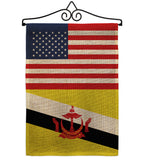 Brunei US Friendship - Nationality Flags of the World Vertical Impressions Decorative Flags HG140322 Made In USA