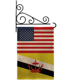 Brunei US Friendship - Nationality Flags of the World Vertical Impressions Decorative Flags HG140322 Made In USA