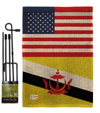 Brunei US Friendship - Nationality Flags of the World Vertical Impressions Decorative Flags HG140322 Made In USA