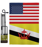 Brunei US Friendship - Nationality Flags of the World Vertical Impressions Decorative Flags HG140322 Made In USA