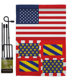Burgundy US Friendship - Nationality Flags of the World Vertical Impressions Decorative Flags HG140325 Made In USA