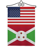 Burundi US Friendship - Nationality Flags of the World Vertical Impressions Decorative Flags HG140326 Made In USA